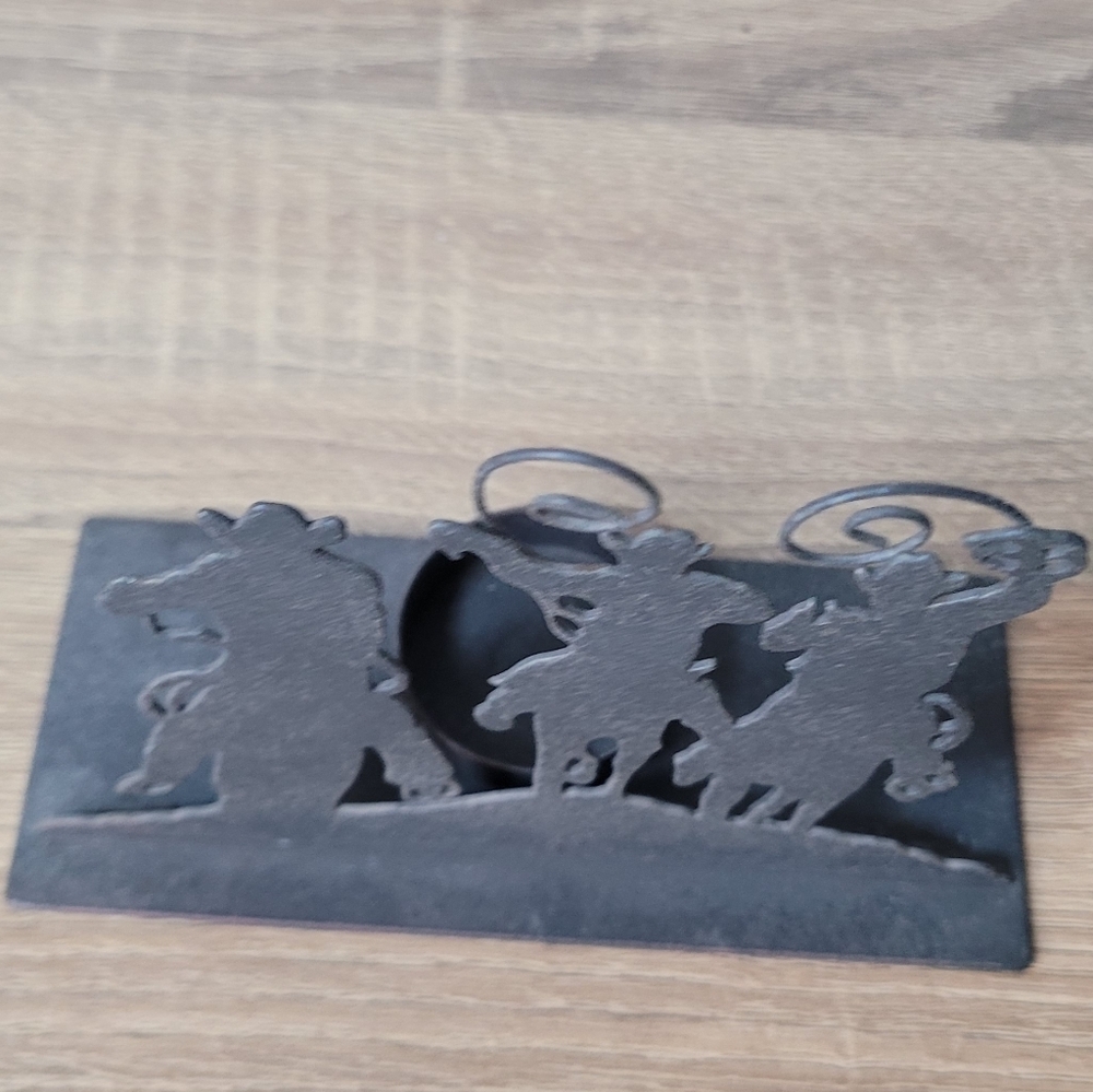 Rustic Cowboy Silhouette Tealight Holder - Black - Picture 11 of 14